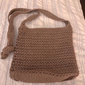 The Sak Bag-crossbody taupe knit satchel